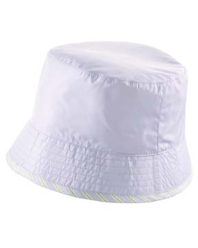Microfiber Bucket Hat - 100% microfiber; water-resistant; folds down to fit in your pocket; striped lining