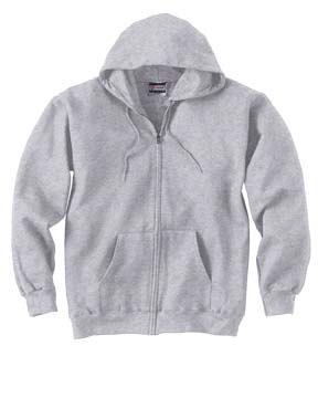 10 oz 90/10 Full-Zip Hood - 90% cotton, 10% polyester, 10 oz.; charcoal heather is 65% cotton, 35% polyester; printproxp patented low-pill, high stitch density fabric; 100% cotton face; two-ply hood with jersey lining; double-needle coverseamed armholes; cotton/spandex cuffs; roomy front pockets; coverseamed relaxed waistband.