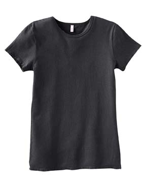 Ladies Silver Lake T-shirt - 100% cotton, 4.4 oz, Special nicking details at top of neck, sleeve openings and bottom hem.  Side seams; ringspun yam; vintage wash for extra softness and low shrinkage; ribbed neck; double-needle stitching on sleeve and bottom hem.