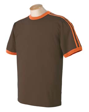 Memphis Cotton Sport T-shirt - 100% rugged cotton jersey. Garment washed; contrasting rib neck and cuffs; contrasting jersey double-stripe applique at shoulder.