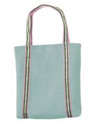 Terry Tote - 100% cotton terry; main compartment with inside lining and zippered pocket; striped webbing handles