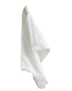 Fringed Hand Towel - 100% cotton, 2.5 lbs per dozen; sheared terry