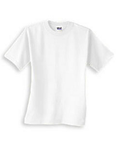 5.4 oz. Cotton T-Shirt - 5.4 oz., 100% preshrunk cotton. Taped shoulder-to-shoulder. Seamless collarette. Fully double-needle stitched. TearAway label. Heather Grey is 90% cotton, 10% polyester.