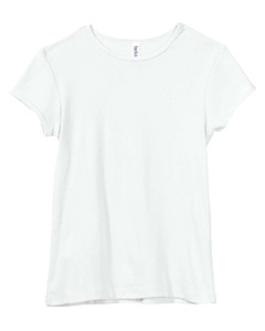 Women's 1x1 Baby Rib Cap-Sleeve T-Shirt - 5.8 oz., 100% combed ringspun cotton. Sideseamed with a contoured fit. Super soft 1x1 baby rib knit fabric. Set-in cap sleeves. Athletic Heather is 90% cotton, 10% polyester.