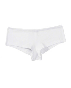 Women's Cotton/Spandex Shortie Panties - 6.5 oz., 95/5 cotton/spandex panty. Hip-hugger style is comfortable for everyday wear. Feminine detailing includes satin trim fold over elastic waistband for comfort and durability.
