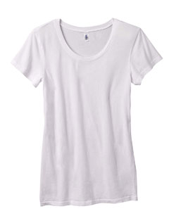 Women's Camille Tissue Jersey T-Shirt - 3 oz., 100% cotton tissue jersey. Semi-sheer and ultra soft. Feminine silhouette. Silicon garment washed.