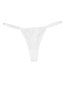 Women's Cotton/Spandex Thong - 6.5 oz., 95/5 cotton/spandex thong. Feminine detailing includes double-needle satin trim fold over elastic for comfort and durability.