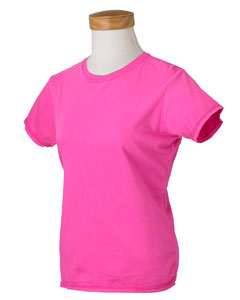 Women's 4.8 oz. Ringspun Garment-Dyed T-Shirt - 4.8 oz., 100% combed ringspun cotton. Preshrunk, soft-washed, garment-dyed fabric. Taped shoulder-to-shoulder. Fitted silhouette. 1/4" split double-needle chain stitched shoulders and neck. 1/2" ribbed collar. Flatlock stitched sleeves and bottom hem.