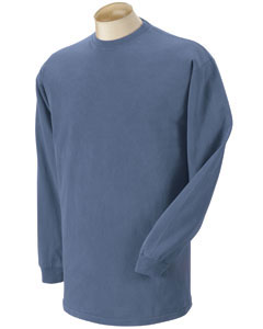6.1 oz. Garment-Dyed Long-Sleeve T-Shirt - 6.1 oz., 100% cotton. Preshrunk, soft-washed, garment-dyed fabric. Set-in sleeves. Ribbed collar with double-needle topstitched neckline. Ribbed cuffs. Double-needle stitched bottom hem. Taped shoulder-to-shoulder.