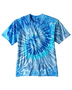 5.4 oz., 100% Cotton Tie-Dyed T-Shirt - 5.4 oz., 100% ComfortSoft cotton. Double-needle stitching throughout. Seamless rib at neck. Shoulder-to-shoulder tape. Dyed in the USA. No two are exactly alike. Wash separately.