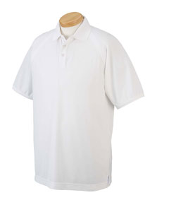 Men's Technical Performance Polo - 100% polyester micro pique. Moisture wicking and anti-microbial odor control properties. Wash-and-wear functionality reduces shrinking and resists fading. Raglan sleeves with tonal chain-stitch detail. Solid birdseye collar. Dyed-to-match three-button placket.