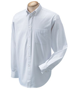 Men's 32 Singles Twill - Premium 100% combed ringspun cotton twill of 32 singles yarn. Dura-Pearl buttons. Flat-felled seams. Long-sleeves. Rolled button-down collar. Adjustable cuffs. Center back pleat.