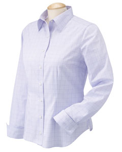 Women's Glen Plaid - 100% soft, rich yarn-dyed Pima cotton. Pearlized buttons. Flat-felled seams. Single-needle topstitching throughout. Front and back darts add shape. Fold-up French cuffs.