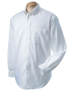 Men's Performance Plus Oxford - 100% combed cotton. DuPont Teflon treated fabric releases wrinkles, stains and spills. Flat-felled seams. Dura-Pearl buttons. Rolled button-down collar. Adjustable cuffs. Locker loop. Center back pleat. Left-chest pocket.