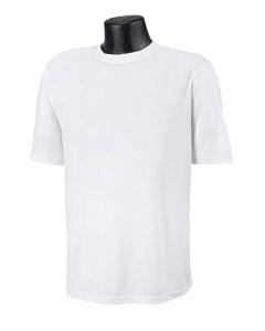 Men's Double Dry Performance T-Shirt - 4 oz., 100% polyester single knit jersey with Double Dry moisture wicking finish. Self-fabric collar and neck tape. Wicks moisture away from the body and helps control moisture build-up. Tagless.