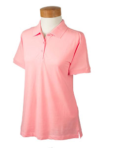 Women's Organic Cotton Pique Polo - 100% certified organic cotton. Three-button placket. Flat-knit collar and sleeve cuffs. Hemmed bottom. Nontoxic, biodegradable dyes. Eco-friendly, bio-wash method. Recycled plastic buttons. Narrow feminine placket.