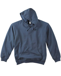 Organic/Recycled Pullover Hoodie - 9 oz., 80/20 certified organic cotton/recycled poly. 2x1 cotton/spandex rib. Woven tape. Clean finish neck seam. Drawstring. Double-needle coverstitch seams. Pouch pockets. Hood is lined with organic cotton jersey.