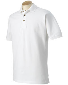 Men's 6.5 oz. Pique Sport Shirt - 6.5 oz., 100% cotton pique. Three-button placket. Fashion knit collar and welt cuffs. Hemmed bottom.