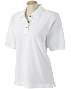 Women's 6.5 oz. Pique Sport Shirt - 6.5 oz., 100% cotton pique. Three-button placket. Fashion knit collar and welt cuffs. Side vents. Athletic Heather is 90% cotton, 10% polyester.