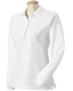 Women's 100% Heavy Pique Long-Sleeve Sport Shirt - 100% ringspun Egyptian cotton. Fashion knit collar. Welt cuffs. Side vents. 6.5 oz. Four matching button slimline placket. Athletic Heather is 90% cotton, 10% polyester.