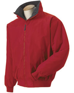 Nylon Storm Jacket - Wind- and water-resistant nylon shell; 75/25 poly/rayon Charcoal Heather fleece lining. Nylon quilted sleeves. Rib knit cuffs. Inside right-chest zipper pocket. Inside left embroidery pocket. Two front-zipper pockets. Zip front with inside storm flap. Metal zipper pull.