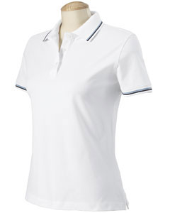 Women's Pima Reserve Tipped Pique Polo - 5.7 oz., 97/3 Pima cotton/Lycra spandex. Clean-finished placket with three white pearl buttons. Tipped collar and cuffs. Single-needle tailoring on shoulders and armholes. Double-needle bottom hem with clean-finished side vents. Inside neck is clean-finished with self-fabric neck tape. Narrow placket.