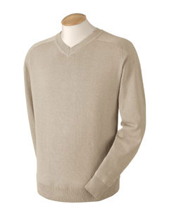 Men's 100% Cotton V-Neck Sweater - 100% airspun cotton. 2x2 rib at V-neck, sleeves and bottom opening. Saddleseam front and back armholes. Airspun cotton helps retain shape, is lighter weight than regular cotton yarn and dries faster.