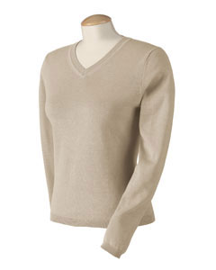 Women's 100% Cotton V-Neck Sweater - 100% airspun cotton. 2x2 rib at V-neck, sleeves and bottom opening. Saddleseam front and back armholes. Airspun cotton helps retain shape, is lighter weight than regular cotton yarn and dries faster.