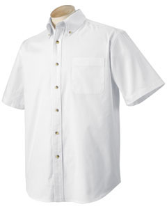Men's Five-Star Performance Twill - 60/40 cotton/poly twill. Thicker European horn-style buttons. Special signature embroidery stitch along the inside collar stand. Spare buttons. Short-sleeves. Button-down collar. Left-chest pocket.