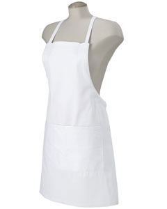 Two-Pocket 30" Apron - 65/35 poly/cotton twill. 30" length. Two 7" wide front pouch pockets. Adjustable ties. Natural is 100% cotton canvas.