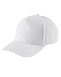 5-Panel Brushed Twill Structured Cap - 100% brushed cotton twill. 5-panel. Structured. Front panel backed with buckram. Sewn eyelets. Six-row stitching on bill. Self-fabric closure with brass buckle and tuck-in grommet.