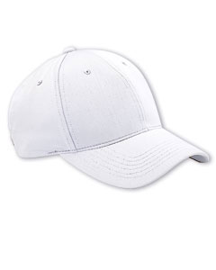 6-Panel Brushed Twill Structured Cap - 100% brushed cotton twill. 6-panel. Structured. Front panel constructed with buckram. Six-row stitching on bill. Sewn eyelets. Black sweatband inside cap. Self-fabric closure with brass buckle and tuck-in grommet.