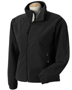 Women's Booth Bay Soft Shell Fleece Jacket - 100% polyester micro-faced fleece with pique mesh back. Wintercept wind-proof barrier. Water-resistant. Pill-resistant inside and out. Full-zip front with protective storm flap. Zip front pockets. Rubberized zipper pulls with clear center. Elastic cuffs. Open-bottom with drawstring cords and dual barrel stoppers. Feminine fit and princess seams on front and back.