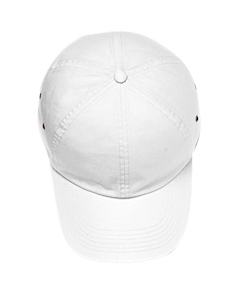 Washed Twill Baseball Cap - 100% washed cotton twill. 6-panel. Unstructured. Side metal eyelets. Self-fabric closure with brass buckle and grommet tuck-in.