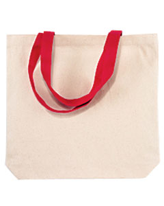 10 oz. Canvas Tote with Contrasting Handles - 10 oz., 100% cotton canvas. Self-fabric contrasting handles. 15"W x 13"H x 3"D.