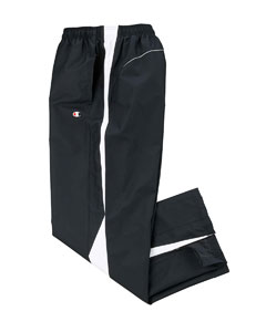 Diamond Dobby Pant - 3.6 oz. micro poly dobby 100% polyester shell, 1.9 oz., 100% polyester mesh lining waist to knee, 1.7 oz., 100% polyester taffeta lining knee to bottom. Water- and wind-resistant. Four-needle waistband with drawcord, reflective taping on back yoke, pockets and leg zippers. Double-needle hem, open-bottom with zippers. "C" logo patch at left hip.