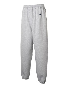 9 oz., 50/50 Sweatpants - 9 oz., 50/50 cotton/poly. Covered elastic waistband with inside drawcord. Banded cuffs with double-needle stitching. No pockets. Embroidered "C" logo on left hip. Light Steel is 50% cotton, 40% polyester, 10% black polyester.