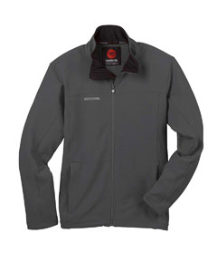 Men's Lake Placid Softshell Jacket - 91/9 poly/spandex. Windproof, breathable and all-over stretch. Full-zip. Water-repellent finish. Zippered hand-warmer pockets. Brushed tricot chin protector keeps zipper from abrading chin and neck. Center front closure uses a reverse-coil zipper and is backed with a wind flap for increased wind and water protection. Adjustable drawcord bottom hem. Laser embossed tonal "R" logo at the lower left back side of garment.