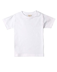 Toddler Organic Cotton T-Shirt - 5 oz., 100% certified organic combed ringspun cotton jersey. Coverstitched, ribbed crew neck. Taped shoulder-to-shoulder. Double-needle hemmed sleeves and bottom. Colors are dyed with environmentally friendly dyes. (Natural and White are sewn with 100% cotton thread.)