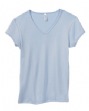 Women's 1x1 Baby Rib V-Neck T-Shirt - 5.8 oz., 100% combed ringspun cotton. ...