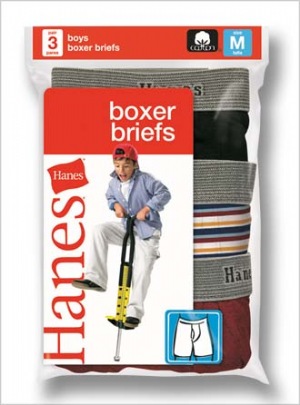 Hanes Boys Boxer Briefs - Boxer comfort, brief support.  100% cotton