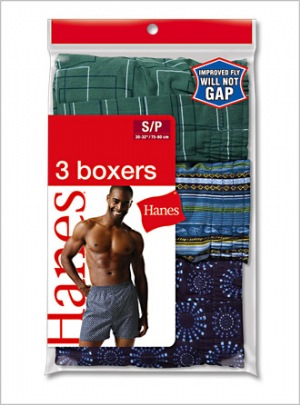 Hanes Print Boxers - Fashion basic, made fun. All the stuff that makes you feel confident, like double-stitched seams for durability and roomy styling for a comfortable fit  100% Cotton