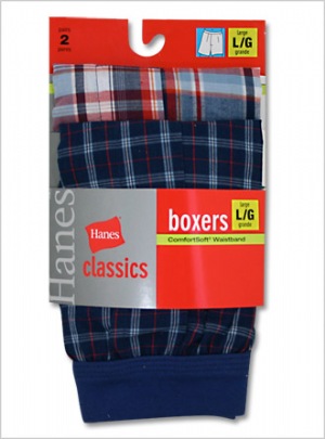 Hanes Classics Boys ComfortSoft Tartan Boxer - ComfortSoft waistband and no-itch Tagless design give him the feel-good fit he wants.  100% cotton