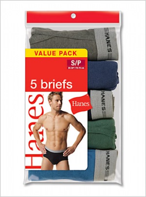 Hanes Dyed Fashion Briefs P5 - Stylish, comfortable underwear.  100% Cotton