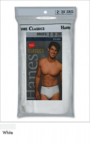Big Mens Classics Full Cut Brief - Hanes Classics is superior quality underwear with classic styling for discerning consumers.  100% Cotton