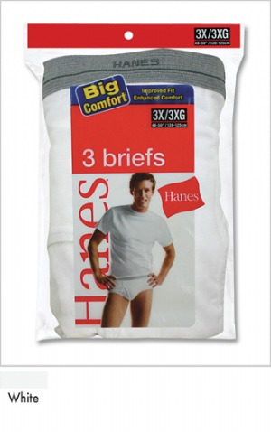 Hanes Men's White Briefs - The UltraSoft Cotton is pre-shrunk you'll notice the better fit. The comfort-weaved waistband keeps its shape wash after wash, and long-lasting double-stitched seams give you confidence.  ConfortFit (No Ride Up)  100% Cotton