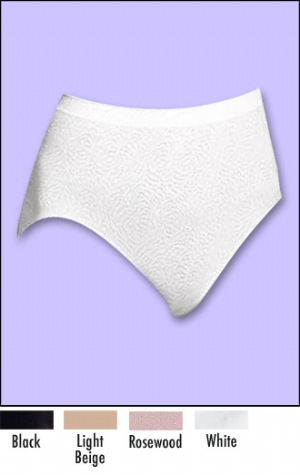 Microfiber Damask Brief - Soft microfiber brief in all over damask pattern seamless no ride-up panties.  Body: 100% nylon. Except 5% cotton added to crotch. Exclusive of trim and elastics.