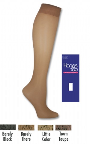 Day Sheer Knee High Sandlefoot - Beautifully sheer hosiery with a comfortable plus size fit.  100% Nylon