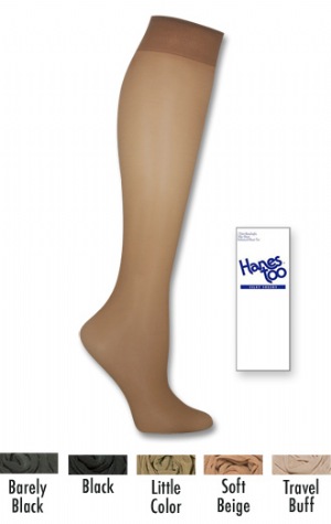 Silky Sheer Knee High Sandlefoot - Silky sheer hosiery.  83% Nylon, 17% Spandex