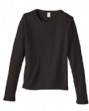 6 oz Cotton 1x1 Rib Long-Sleeve Scoop-Neck T-shirt - 100% ringspun cotton, 6.0 o...
